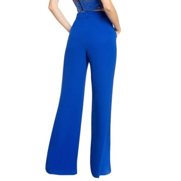 Dress the Population Pants Womens XXS‎ Blue Ashton Wide Leg Split Hem - Picture 3 of 13